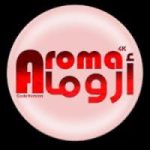 A white circle featuring red text that reads "Aroma: 4K أروقته." The image features a white circle that contains red text. The text reads "roma: AK أروقته." This composition likely serves as a logo or graphic design element. It is associated with the tags related to text, circles, font, and graphics. Additionally, it is connected to AROMA 4K IPTV.